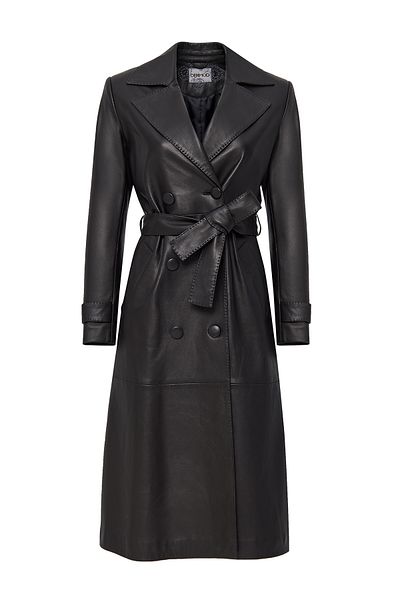 Derimod Beyonce Women's Black Leather Top Coat 22Wgd5026U4
