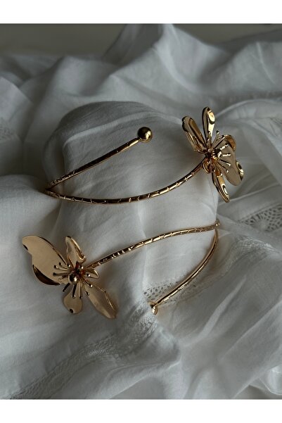 DIERA Kararmaz Gold Flower Armcuff Pazu Bilekliği