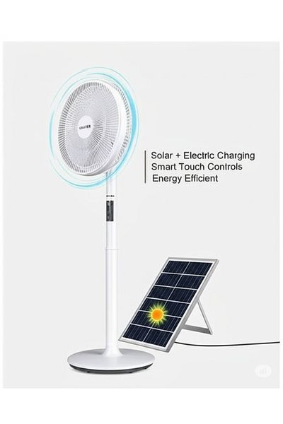 TrentonGCC Solar Powered Floor Fan – Energy Efficient & Modern Design