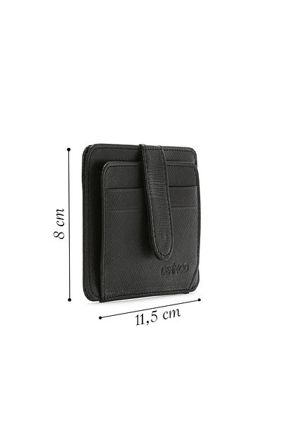 Derimod Black Leather Men's Card Holder - 000a2d3073cv