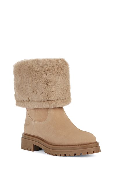 Geox Beige Suede Women's Boots - Iridea D04hrm022bhcs65a
