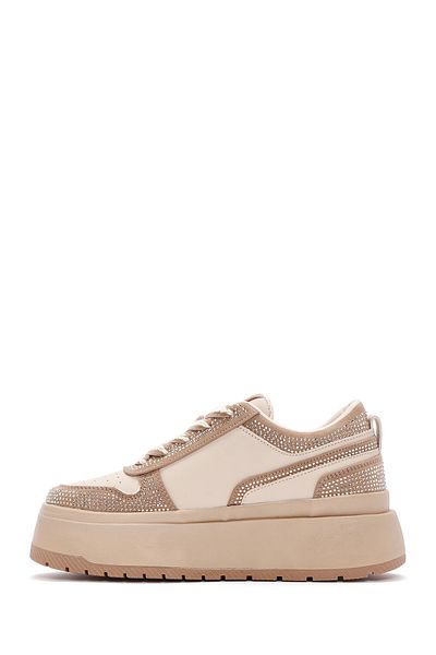 Derimod Beige Stone Sneaker - Thick Sole and Laces 24sfd432114