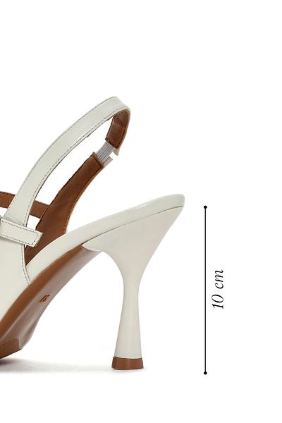 Derimod Beige Colored Women's Leather Heeled Shoes - 24sfd132318