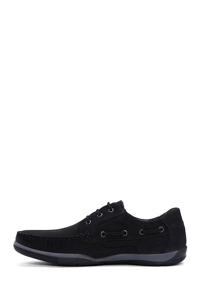 Derimod Black Nubuck Leather Men's Casual Shoes - Lace-up, 24sfd6702v3