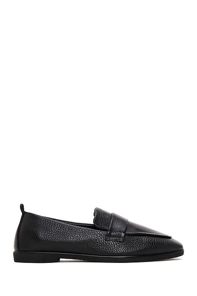 Derimod Pantofi de damă din piele neagră din piele naturală masculină Penny Loafer Pantofi casual zilnic 24sfd1513ft