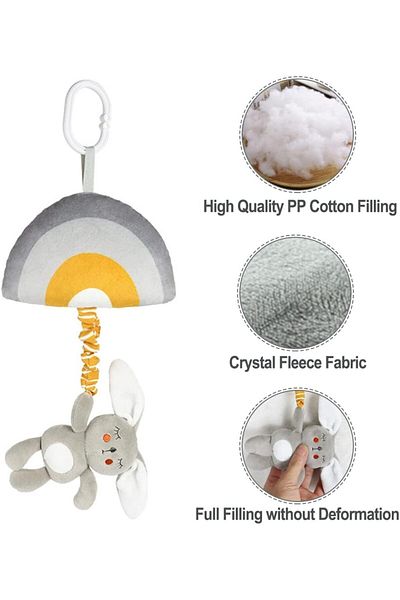 Factory Price - Hanging Animal Plush Crib Toy With Music - Bunny