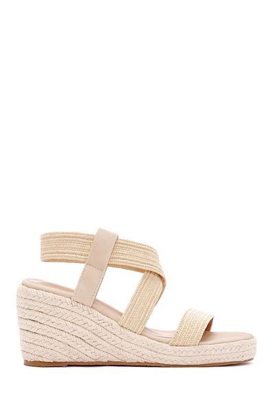Derimod Beige Wedge Heeled Women's Espadrille - 24SFE4672M7