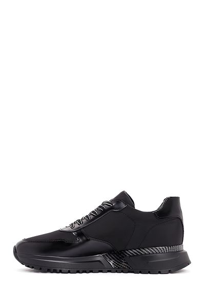 Derimod Men's Black Leather Sneakers - Thick Sole and Laces 24sfd623714