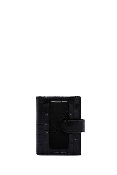 Derimod Black Leather Men's Card Holder - 000a2d3094e3