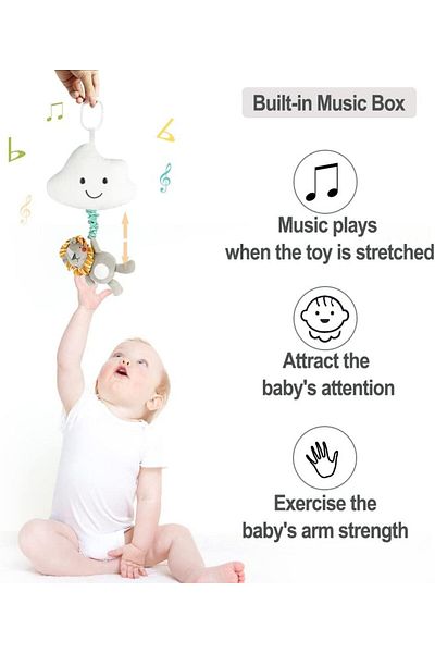 Factory Price - Hanging Animal Plush Crib Toy With Music - Lion