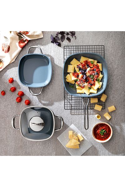 Schafer Gastronomie Master Ceramic Deep Pot 20Cm-Black/Gray