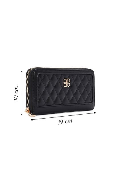 Derimod Black Quilted Women's Wallet - 000a2d5614kp