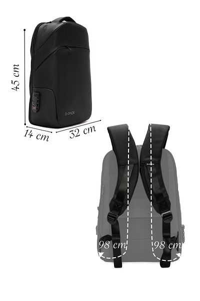 Derimod Men's Black Technological Backpack - D-pack 23wbd30046f