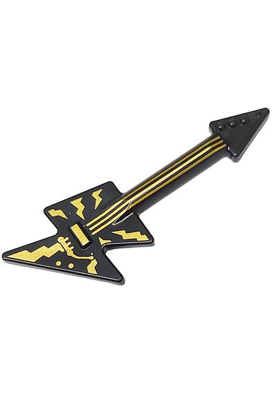 LEGO Moc Custom Accessory Minifigure Guitar Lightning Printed Black Guitar 1 Piece Will Be Sent
