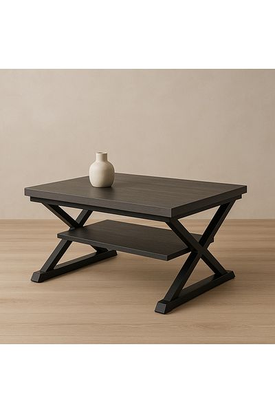 TrentonGCC Contemporary Two-tier Coffee Table With Lower Shelf – Smart Storage, Stylish Design