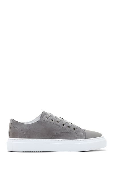 Derimod Men's Gray Suede Leather Thick Sole Sneaker - 24sfd611710