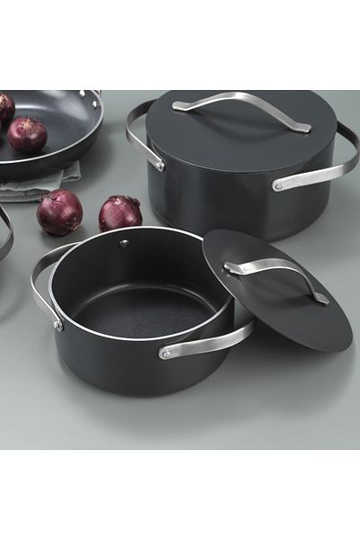 Schafer Moonlight 7-Piece Ceramic Cookware Set-Black