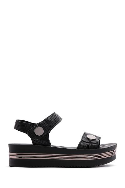 Derimod Black Thick Sole Women's Ankle Strap Sandals - 24sfe462618
