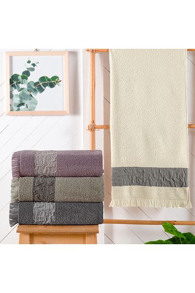 Schafer Home Crepe 70X140 Dobby Towel-Cream