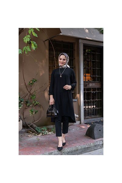 VELLICHOR Oval Skirt Tunic - Almond Black-566