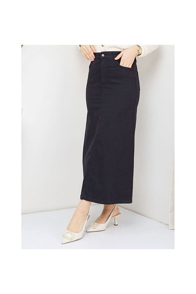 VELLICHOR Μεσαίο Μήκος Lycra Gabardine Φούστα Μαύρη-971