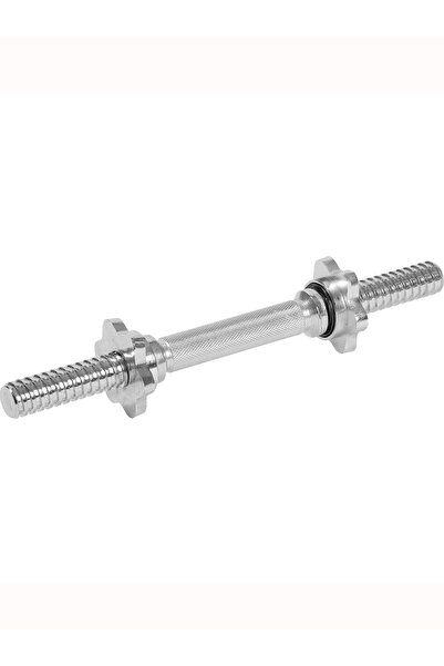 MultiFlexPro 36 Cm Dambıl Bar Kısa Krom Halter Barı Fitness Egzersiz Içi Dolu Krom Dumbel Barı