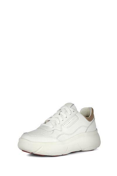 Geox White Nebula 2.0 X Thick Sole Women's Sneakers - Lace-up, Leather D45nhb046nfc1000