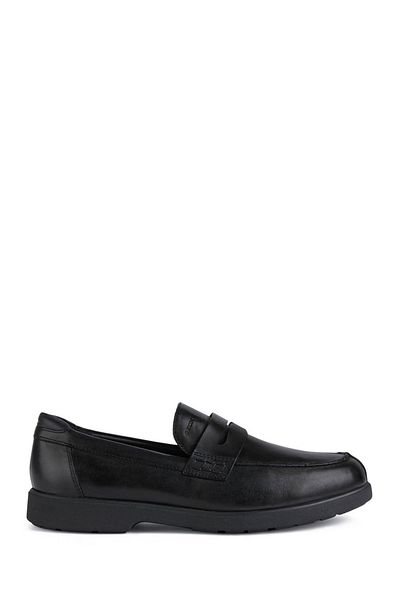 Geox Spherica Ec11 Black Leather Men's Loafer - U25efc00043c9999
