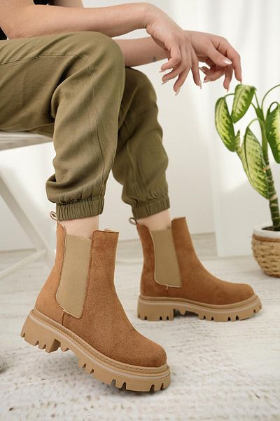 Nesil Shoes Дамски ботуши Dvm 5004 с двойна еластичност в кафяво