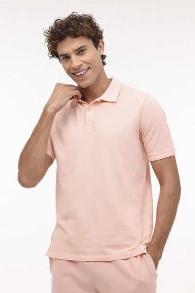 lumberjack Ανδρικό κοντομάνικο μπλουζάκι M-BS20 BSC POLO T-SH 4FX Salmon