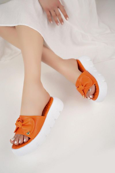 Nesil Shoes Dvm 6600 Orange Massage Sole Women's Slippers