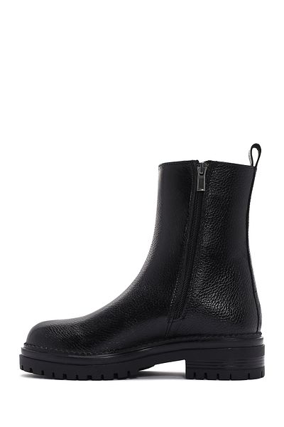 Derimod Black Leather Women's Boots - Zippered, 24wfd 182718