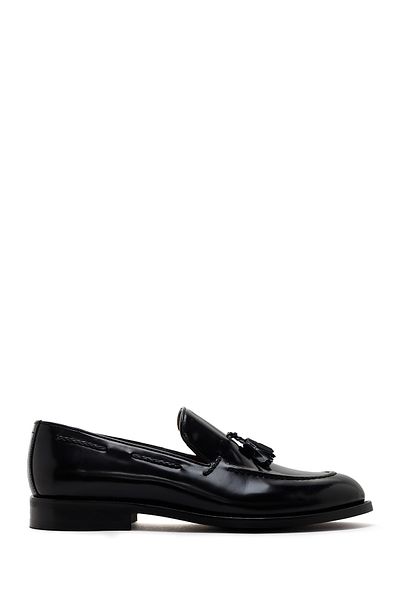 Derimod Black Tasseled Men's Leather Loafer - 24sfd 621322