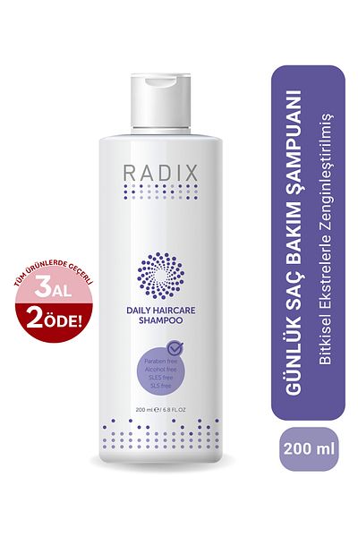 Radix All Hair Types Shampoo for Daily Care - Daily Hair Care Shampoo 200 Ml8681877436196