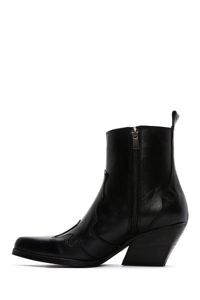 Derimod Black Leather Cowboy Boots - Zippered, Women'S, 24Wfd 183318