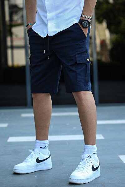 SERAZAT Kargo Cep Kapri Lacivert Erkek Yandan Cepli Pantolon