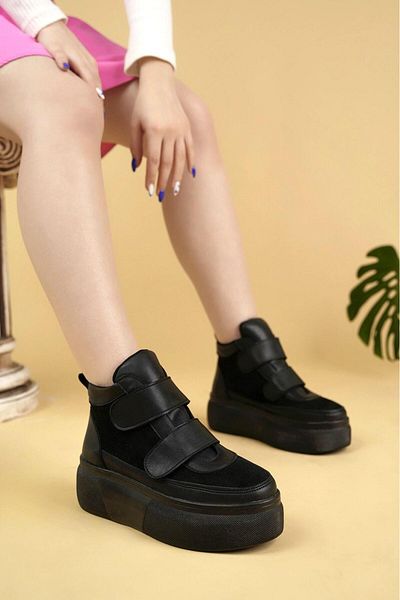 Nesil Shoes Γυναικεία αθλητικά μποτάκια Minal 96181 Black Velcro