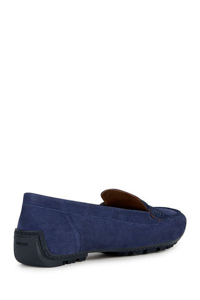 Geox Women's Navy Blue Cosmopolis Suede Genuine Leather Casual Loafer Shoes D35Rca00021C4002