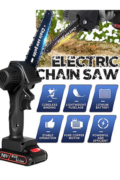 MACON Generic 6 Inch 1200 Watts Electric Chain Saw Cordless Cutter Tool Kits - Black