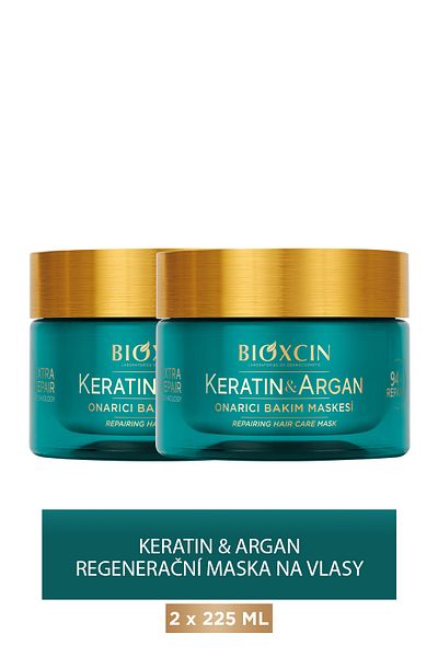 Bioxcin Keratin & Argan Repair Care Mask 225 ml 2 kusy