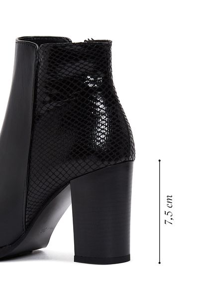 Derimod Black Thick Heeled Zippered Women's Boots - 24WFE 251418
