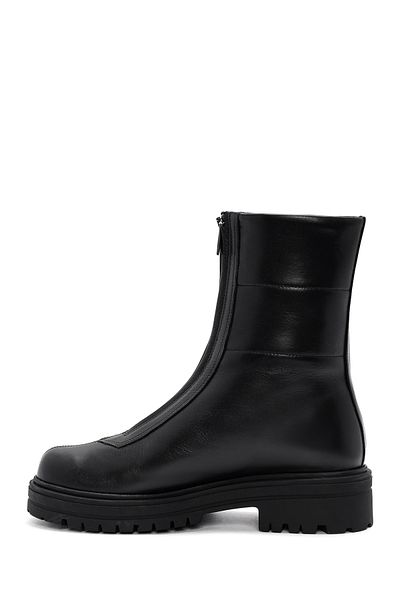 Derimod Women's Black Front Zipper Leather Boots 24Wfd 110818