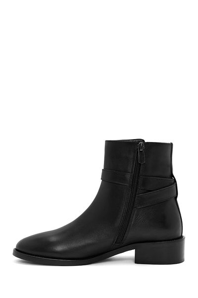 Derimod Black Leather Women's Boots - Zippered, 24Wfd 151718