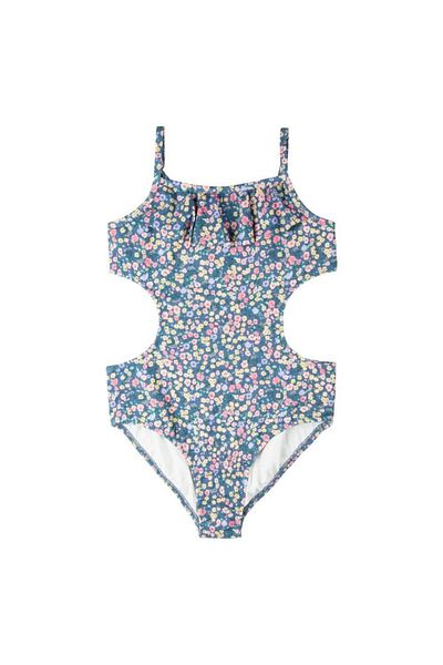 Swimfoam Floral Patterned Flounced Swimsuit for Girls