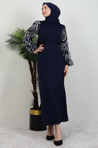 GİYZAMİLA Defne Hijab Φόρεμα Navy Blue