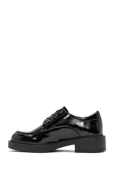Derimod Women's Black Lace-Up Leather Oxford Shoes 24Wfd 511616