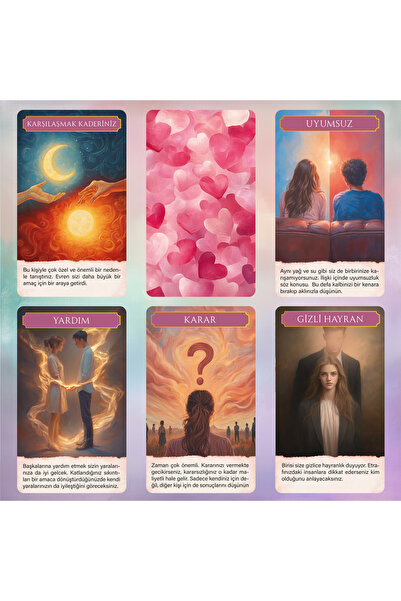 İkilem Yayınevi Kalbin Fısıltıları / Gerçek Aşkı Arayanlar Için 70 Adet Açıklamalı Aşk Ve Ilişki Tarot Kehanet Kartı