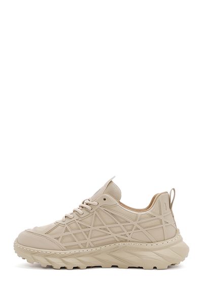 Derimod Beige Men's Sneakers - Lace-Up and Thick Sole Fabric 24Wfd 690014