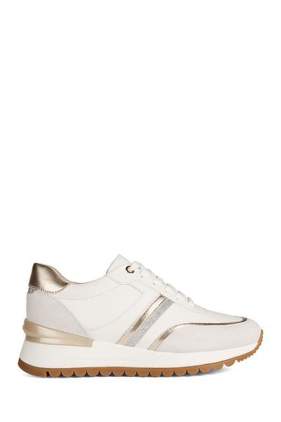 Geox White Desya Thick Sole Women's Sneakers - D3500a08522c1352
