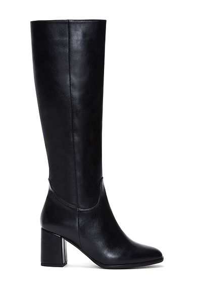 Derimod Women's Black Zippered Thick Heeled Boots 24Wfe 251918